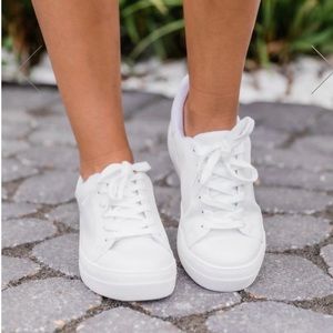 Soda White Sneakers Size 10 worn once. Very comfortable and easy to clean